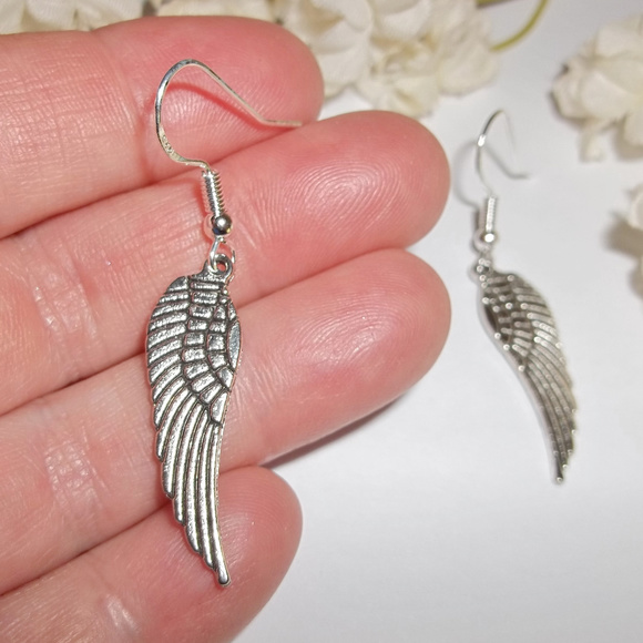 Unisex Angel Wing Earring Set Simple Modern 4552 - Picture 3 of 6